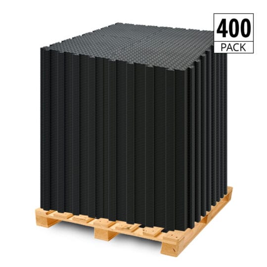 400 black PVC garage floor tiles pack