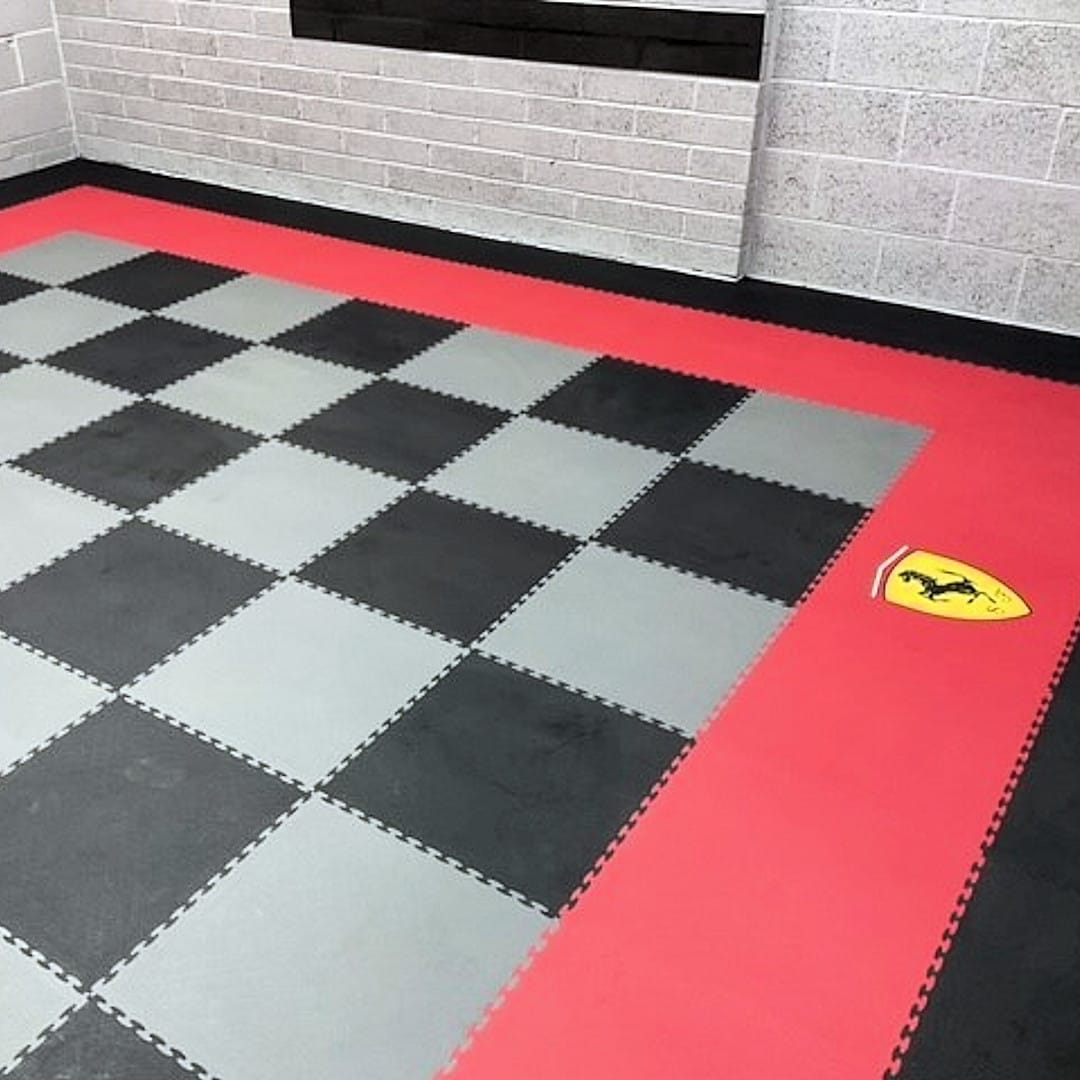 DuraTile™ PVC Garage Floor Tiles 50cm Logo Printing | Duramat UK
