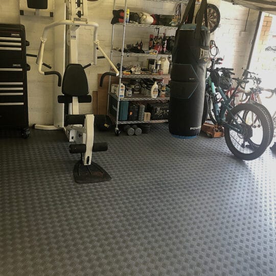 DuraTread™ Solid PVC Garage Floor Tiles 50cm Grey | Duramat UK