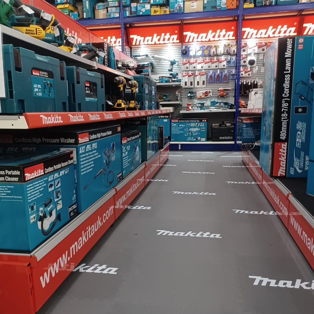 Logo Printed Makita PVC Floor Tiles | Duramat UK