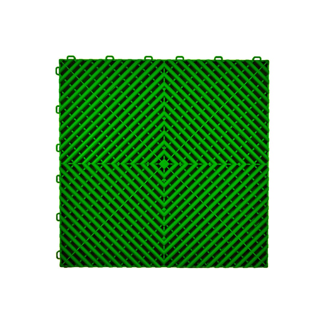 VentLock™ XL 40cm Performance Garage Floor Tiles (Forest Green) | Duramat UK