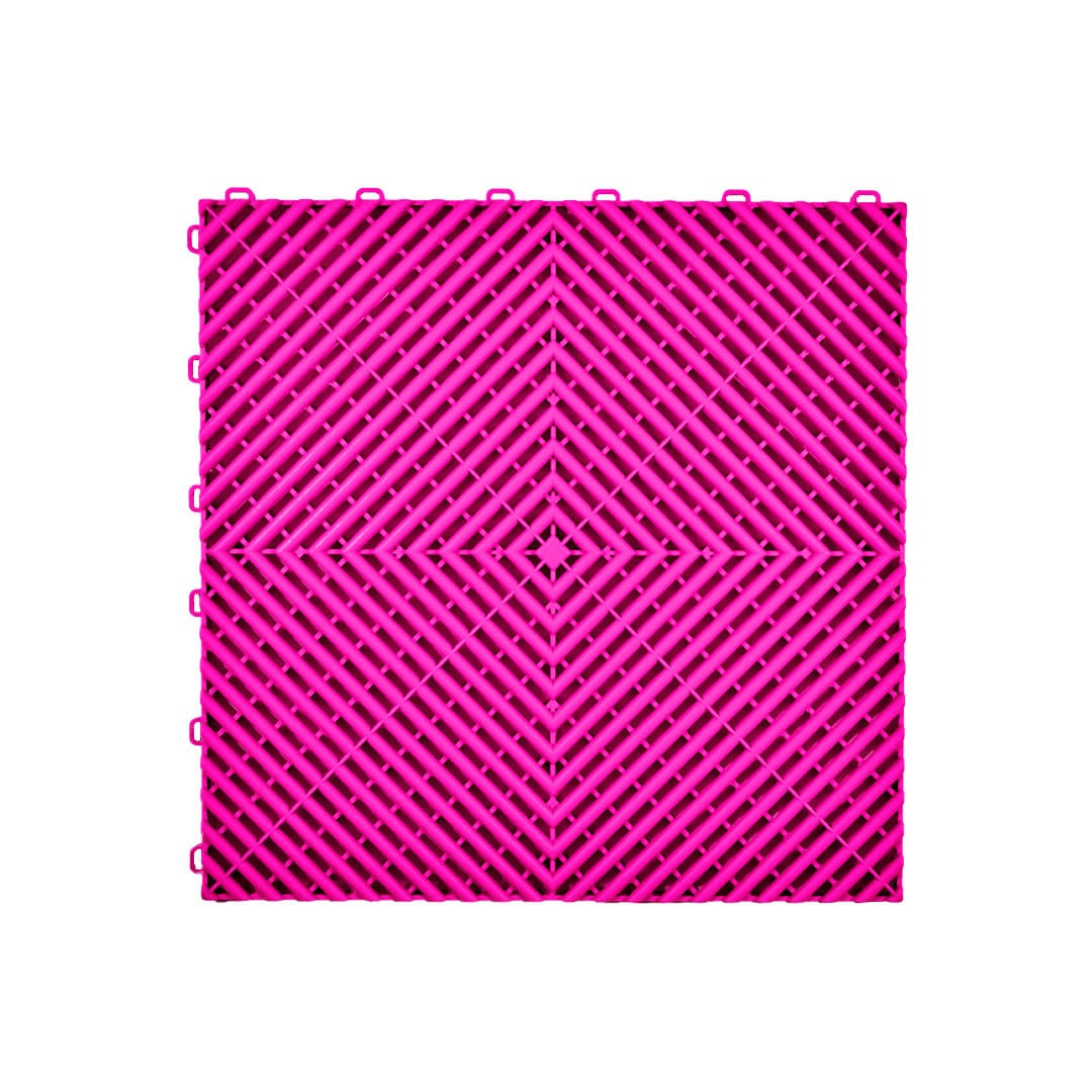 VentLock™ XL 40cm Performance Garage Floor Tiles (Pink) | Duramat UK