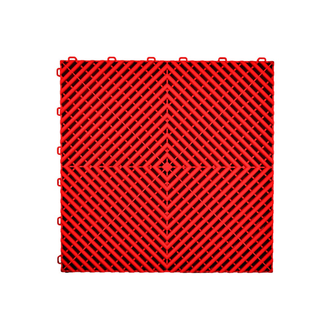VentLock™ XL 40cm Performance Garage Floor Tiles (Red) | Duramat UK